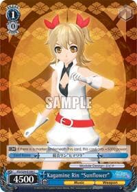 Kagamine Rin "Sunflower" - Hatsune Miku: Project DIVA F 2nd - Weiss Schwarz card