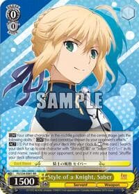 Style of a Knight, Saber - Fate/stay night [Unlimited Blade Works] - Weiss Schwarz card