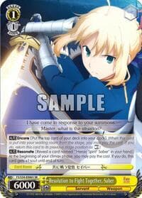 Resolution to Fight Together, Saber (SR) - Fate/stay night [Unlimited Blade Works] - Weiss Schwarz card