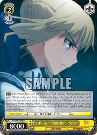 Battle with Soichiro, Saber - Fate/stay night [Unlimited Blade Works] - Weiss Schwarz card