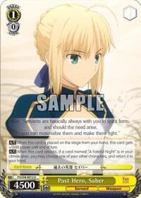 Past Hero, Saber - Fate/stay night [Unlimited Blade Works] - Weiss Schwarz card
