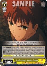 Confronting a Servant, Shirou - Fate/stay night [Unlimited Blade Works] - Weiss Schwarz card