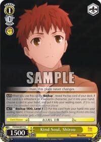 Kind Soul, Shirou - Fate/stay night [Unlimited Blade Works] - Weiss Schwarz card