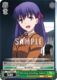 Morning Greeting, Sakura - Fate/stay night [Unlimited Blade Works] - Weiss Schwarz card