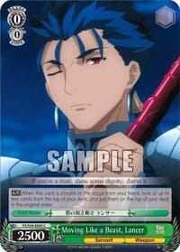 Moving Like a Beast, Lancer - Fate/stay night [Unlimited Blade Works] - Weiss Schwarz card