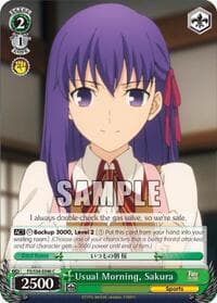Usual Morning, Sakura - Fate/stay night [Unlimited Blade Works] - Weiss Schwarz card