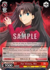 For Victory, Rin - Fate/stay night [Unlimited Blade Works] - Weiss Schwarz card