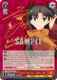 Great Day for a Date, Rin (SP) - Fate/stay night [Unlimited Blade Works] - Weiss Schwarz card