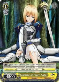 Moment of Peace, Saber - Fate/Zero - Weiss Schwarz card