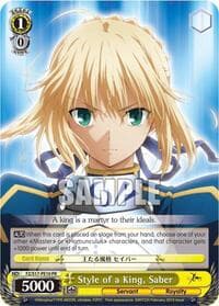 Style of a King, Saber - Fate/Zero - Weiss Schwarz card