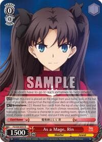 As a Mage, Rin - Fate/stay night [Unlimited Blade Works] - Weiss Schwarz card