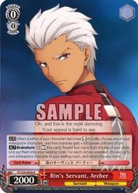 Rin's Servant, Archer - Fate/stay night [Unlimited Blade Works] - Weiss Schwarz card