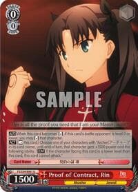 Proof of Contract, Rin - Fate/stay night [Unlimited Blade Works] - Weiss Schwarz card