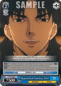 Hypocritical Courtesy, Kirei - Fate/stay night [Unlimited Blade Works] - Weiss Schwarz card