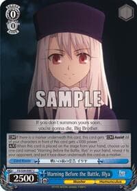 Warning Before the Battle, Illya - Fate/stay night [Unlimited Blade Works] - Weiss Schwarz card
