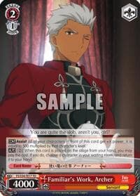 Familiar's Work, Archer - Fate/stay night [Unlimited Blade Works] - Weiss Schwarz card