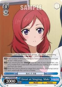 Great at Singing, Maki - Love Live! - Weiss Schwarz card
