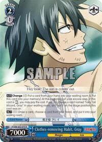 Clothes-removing Habit, Gray - Fairy Tail ver.E - Weiss Schwarz card