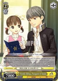 Friendly Siblings, Protagonist & Nanako - Persona 4 ver.E - Weiss Schwarz card