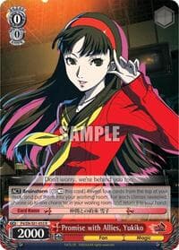 Promise with Allies, Yukiko - Persona 4 ver.E - Weiss Schwarz card