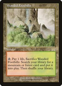 Wooded Foothills - Onslaught - Magic: The Gathering card