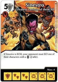 Sinestro - Greatest Lantern of them All - War of Light - Dice Masters card
