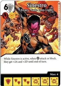 Sinestro - Fears Made Into Light - War of Light - Dice Masters card