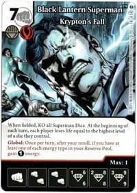 Black Lantern Superman - Krypton's Fall - War of Light - Dice Masters card
