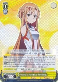 Asuna's Positive Feelings (RRR) - Sword Art Online Vol.2 - Weiss Schwarz card