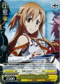Asuna Putting Herself in the Front Lines - Sword Art Online Vol.2 - Weiss Schwarz card