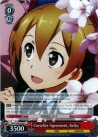 Ceasefire Agreement, Keiko - Sword Art Online Vol.2 - Weiss Schwarz card