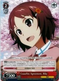 Ceasefire Agreement, Rika - Sword Art Online Vol.2 - Weiss Schwarz card