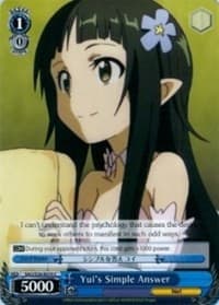 Yui's Simple Answer - Sword Art Online Vol.2 - Weiss Schwarz card