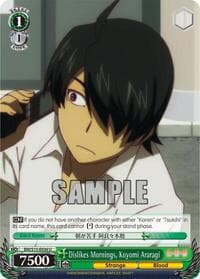 Dislikes Mornings, Koyomi Araragi - BAKEMONOGATARI - Weiss Schwarz card