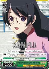 Good Knowledge and Memory, Tsubasa Hanekawa - BAKEMONOGATARI - Weiss Schwarz card