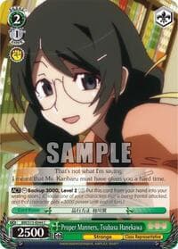 Proper Manners, Tsubasa Hanekawa - BAKEMONOGATARI - Weiss Schwarz card