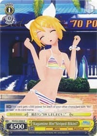 Kagamine Rin"Striped Bikini" - Hatsune Miku -Project DIVA- f - Weiss Schwarz card