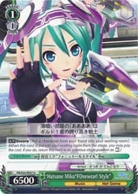 Hatsune Miku"FOnewearl Style" - Hatsune Miku -Project DIVA- f - Weiss Schwarz card