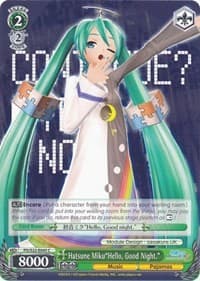 Hatsune Miku"Hello, Good Night." - Hatsune Miku -Project DIVA- f - Weiss Schwarz card