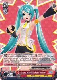 Hatsune Miku"Rin-chan's #1 Fan" - Hatsune Miku -Project DIVA- f - Weiss Schwarz card