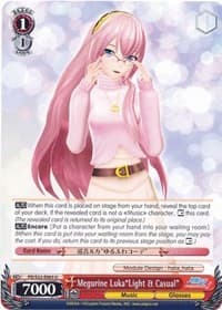 Megurine Luka"Light & Casual" - Hatsune Miku -Project DIVA- f - Weiss Schwarz card