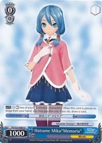 Hatsune Miku"Memoria" - Hatsune Miku -Project DIVA- f - Weiss Schwarz card