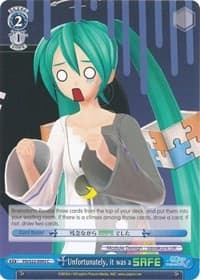 Unfortunately, it was a SAFE - Hatsune Miku -Project DIVA- f - Weiss Schwarz card