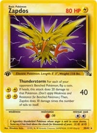 Zapdos (30) - Fossil - Pokemon card