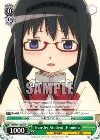 Transfer Student, Homura - Puella Magi Madoka Magica - Weiss Schwarz card