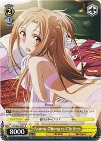 Asuna Changes Clothes - Sword Art Online - Weiss Schwarz card