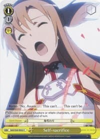 Self-sacrifice - Sword Art Online - Weiss Schwarz card
