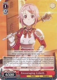 Encouraging Lisbeth - Sword Art Online - Weiss Schwarz card