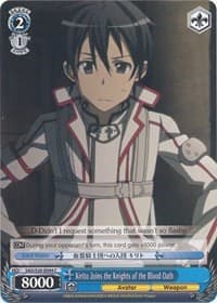 Kirito Joins the Knights of the Blood Oath - Sword Art Online - Weiss Schwarz card