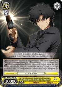 Kiritsugu - Belief in Justice - Fate/Zero - Weiss Schwarz card